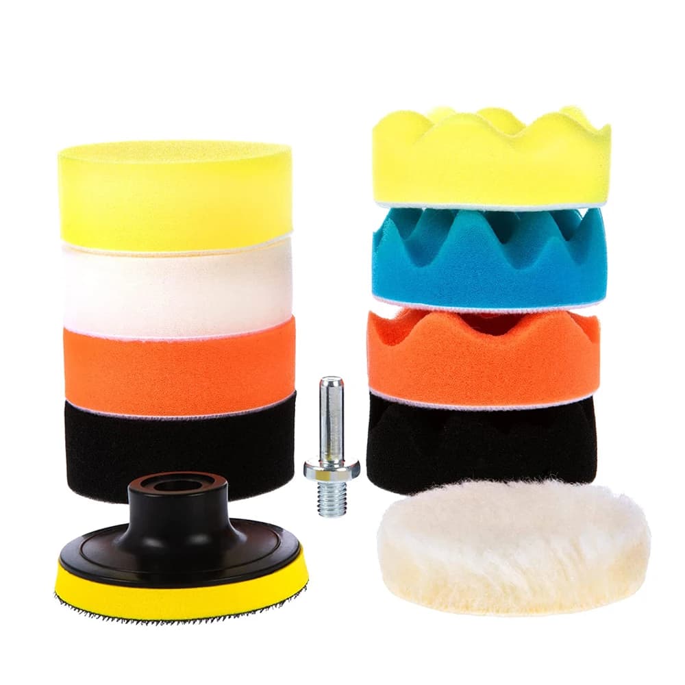 Car polishing disc Self-adhesive wax sponge for polishing 3 inch wool wheel polishing for car polishing drill adapter