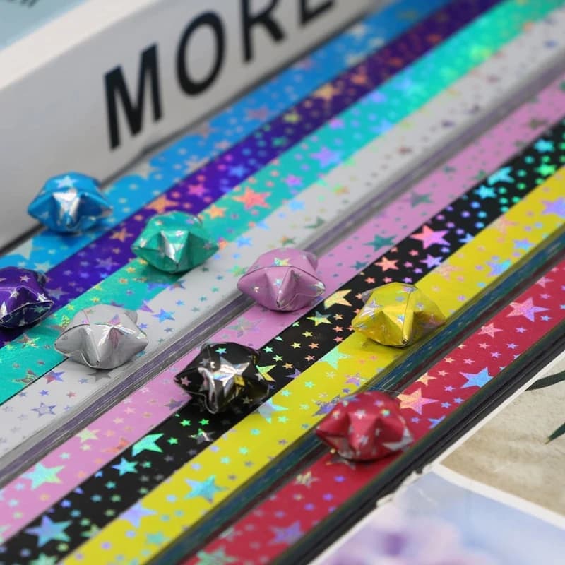 Bright star strip lucky star, shining bulingbuling gift origami handmade colored paper bright youth memories