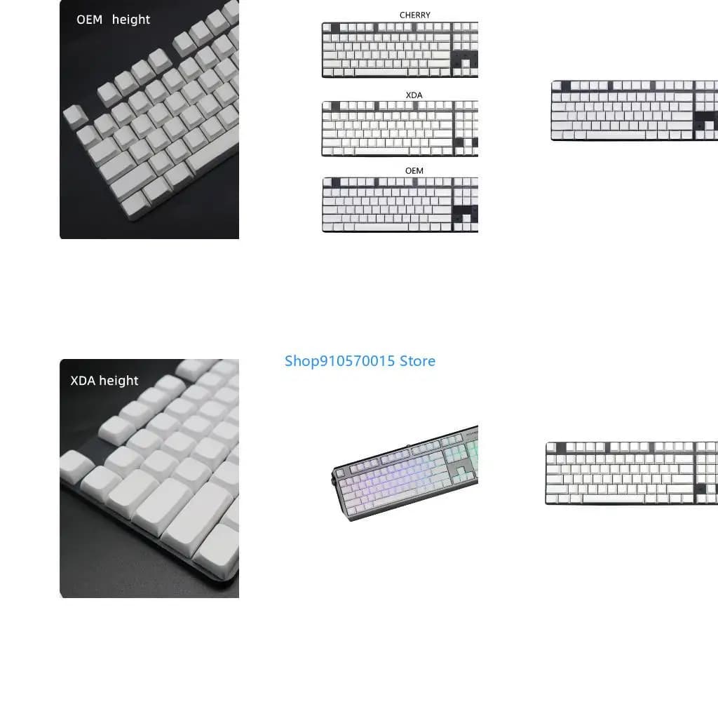 B95C 108 PBT Blank Keycaps Cherry OEM XDA Profile Gamer No Letter White Keycap for Cherry MX Switches Mechanical Keyboard