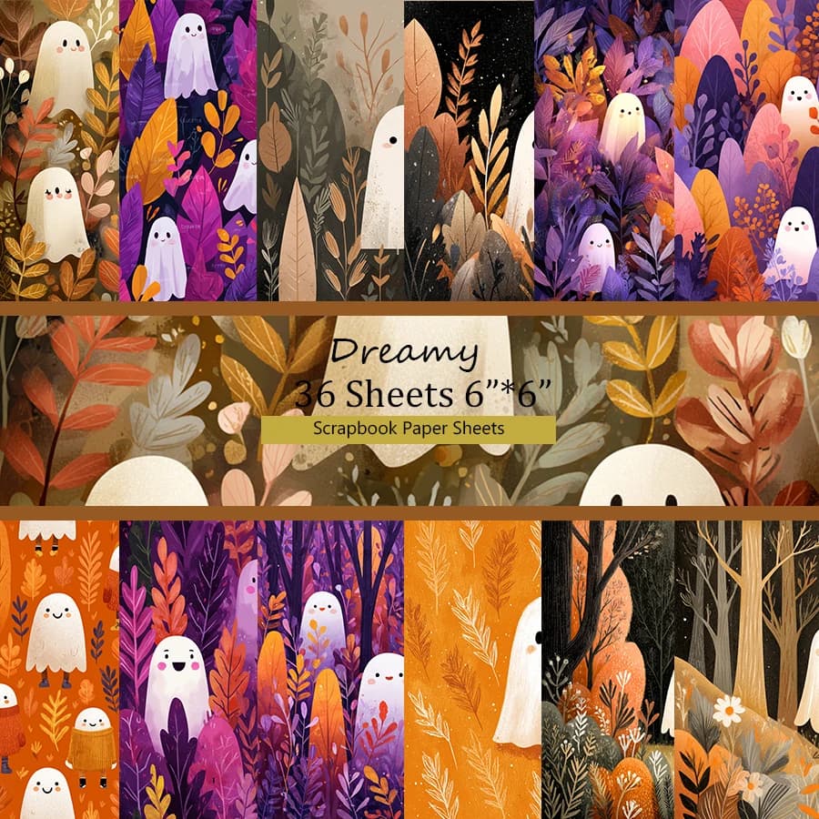 36 Sheets Scrapbooking Paper Pack (6"x6"): Pastel Candy & Bunny Prints for Scrapbooking, Origami & Cute Card Making.