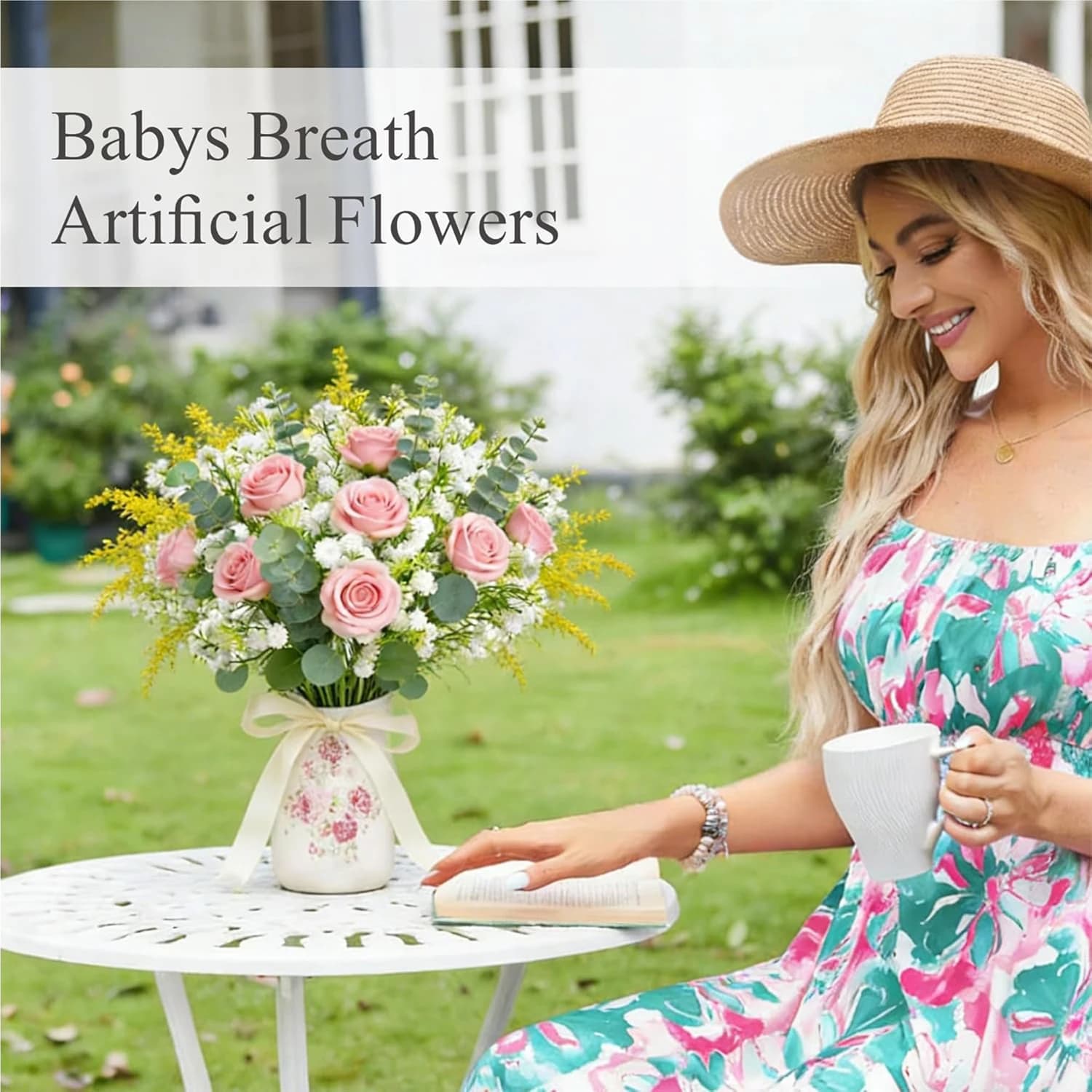 Artificial Plants Plastic Flower Gypsophila Outdoor Garden Yard Home Table Wreath Wedding Bridal Bouquet Handmade DIY Gifts Carf