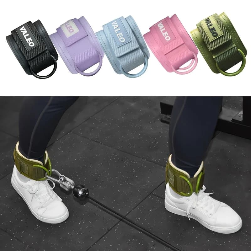 1 cinturino di supporto per caviglia regolabile con fibbia ad anello a D - Comodo materiale PU, adatto per palestra, fitness, allenamento muscolare e allungamento delle gambe - Disponibile in viola, blu, nero, rosa, verde, accessori per palestra