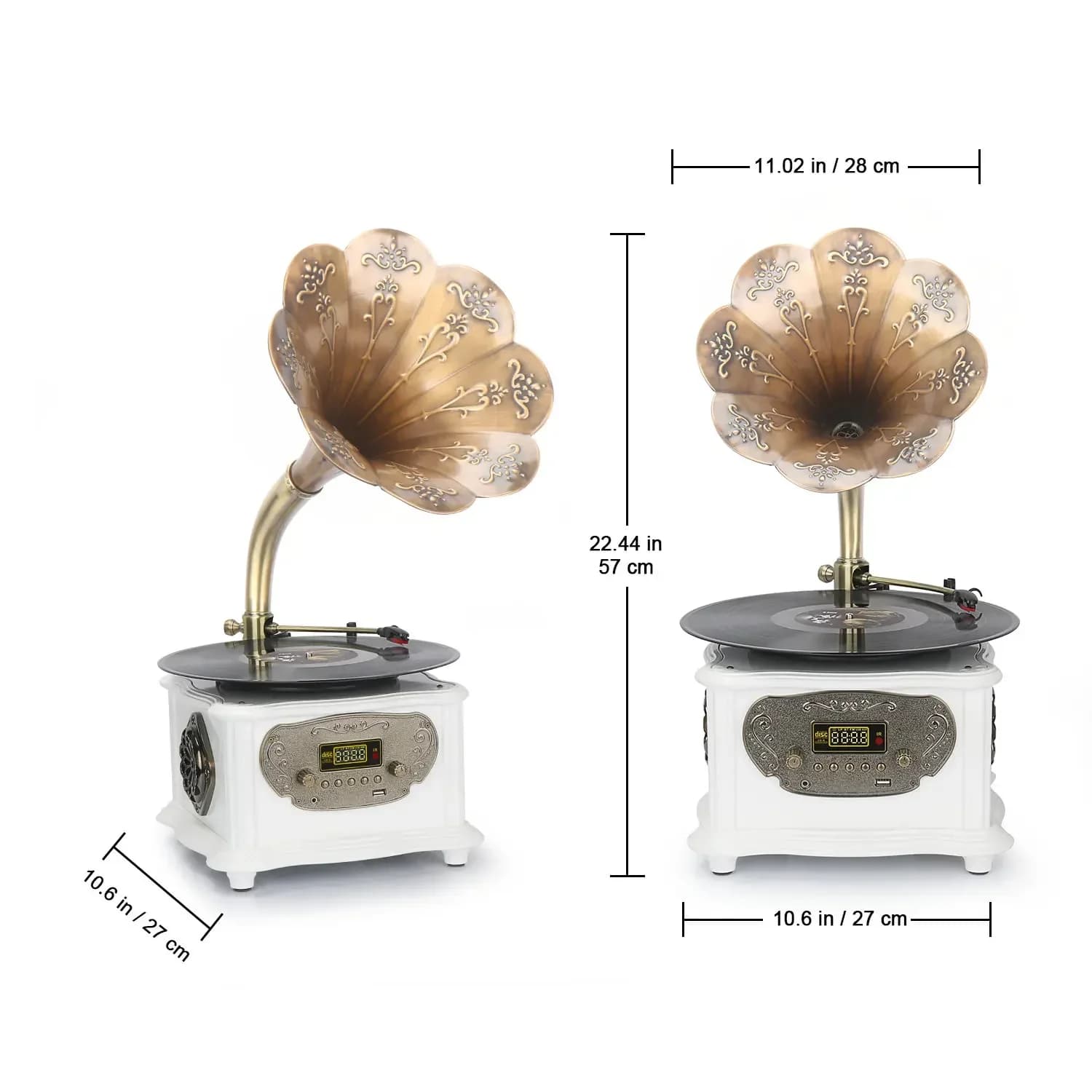 Miglior Giradischi Grammofono per Vinili con Bluetooth Integrato, Radio FM e Lettore USB, Ingresso Aux, Decorazione per la Casa