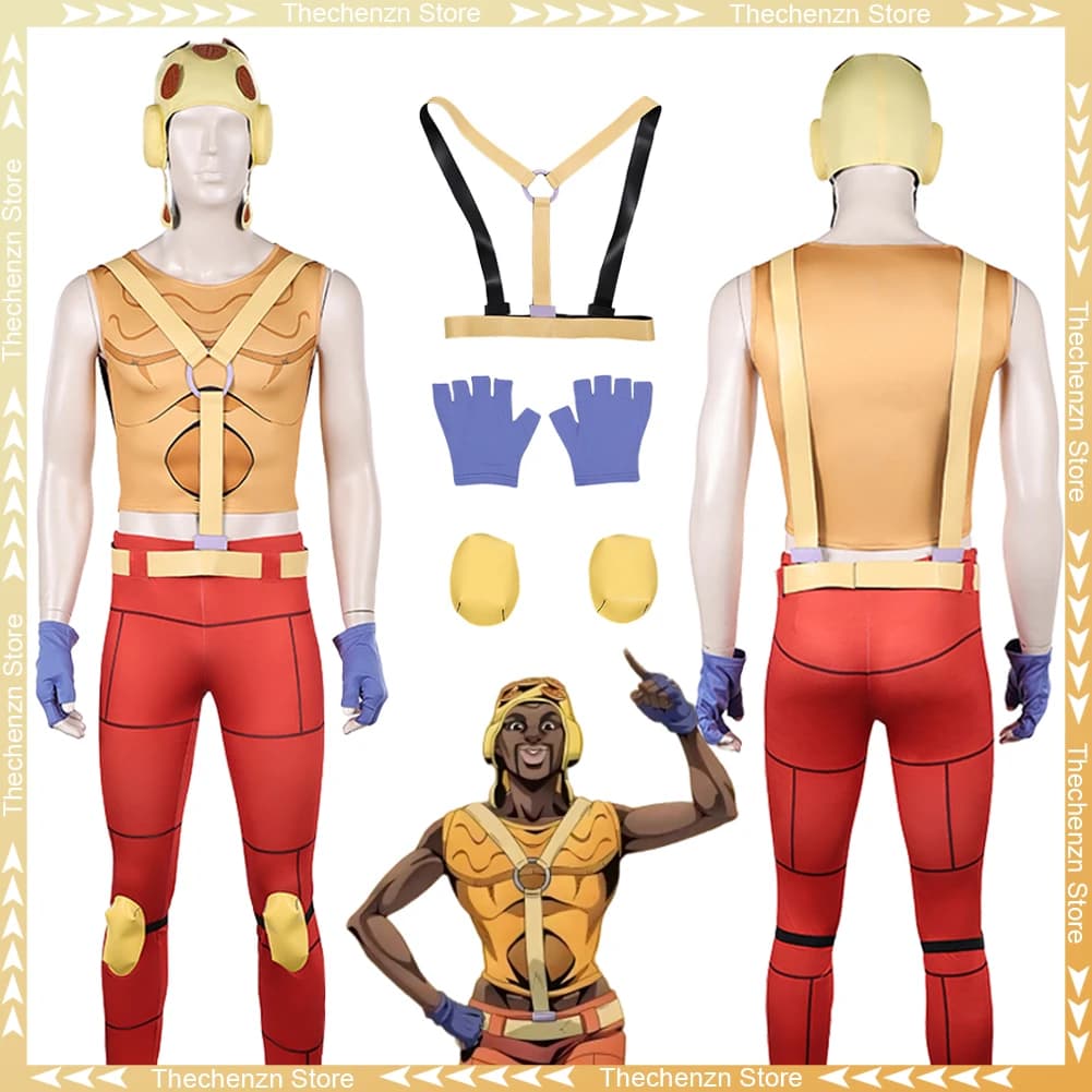 Costume di Carnevale 2026 Bizarre Adventure Steel Ball Run Pocoloco Cosplay per Uomo, Abbigliamento Anime TV, Costume di Halloween, Outfit per Feste Maschili