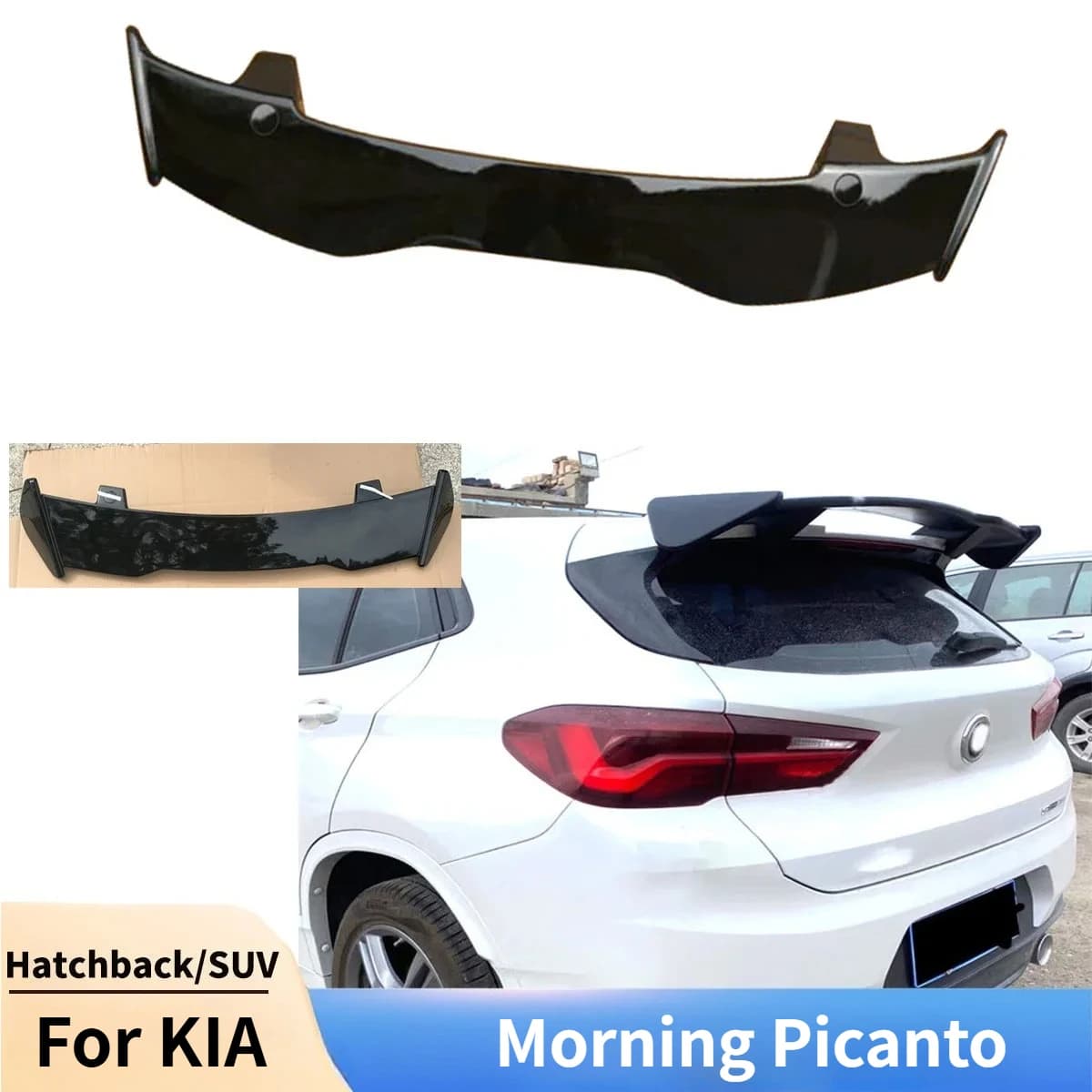 For KIA Morning Picanto Baule Rear Spoiler Ala Diffuser Universal Hatchback SUV Accessories Splitter Coda Pinna Body Kit Tuning