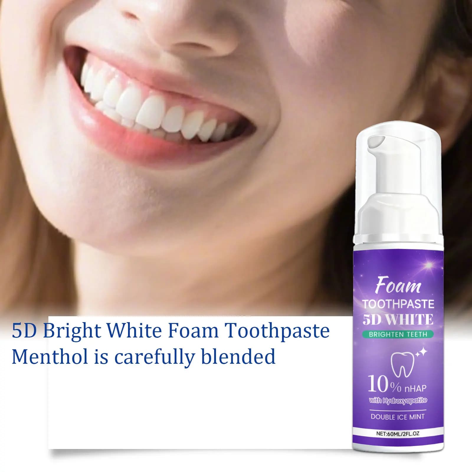 5D White Foam Toothpaste Stick Teeth Whitening Oral Hygiene Cleaning Tool for Fresh Breath Dental Care