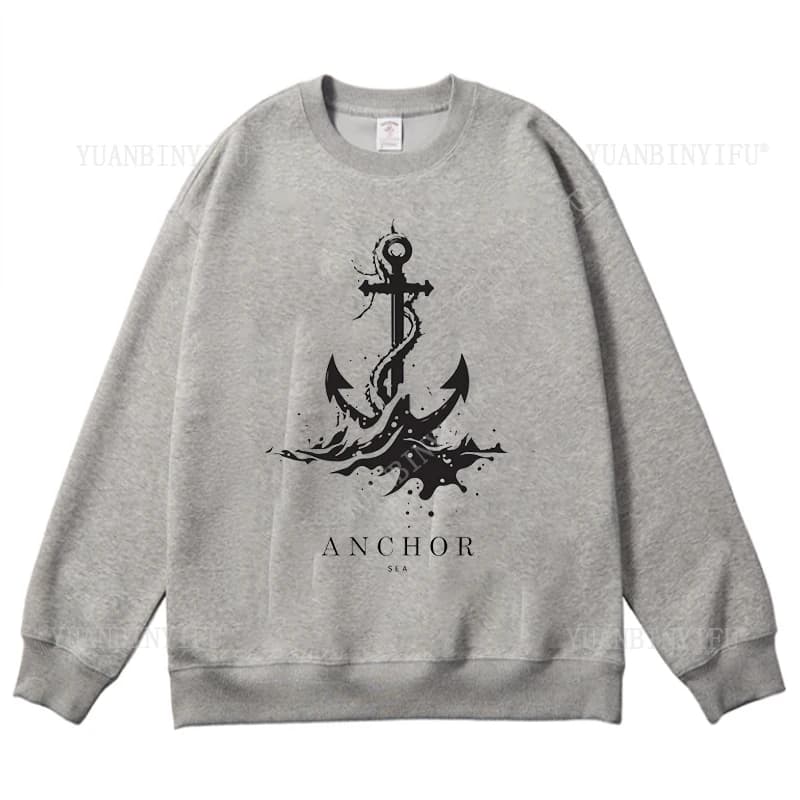 Harajuku Classic Refuse To Sink Marine Sea Boat Anchor Felpa girocollo a maniche lunghe T ampia per unisex confortevole