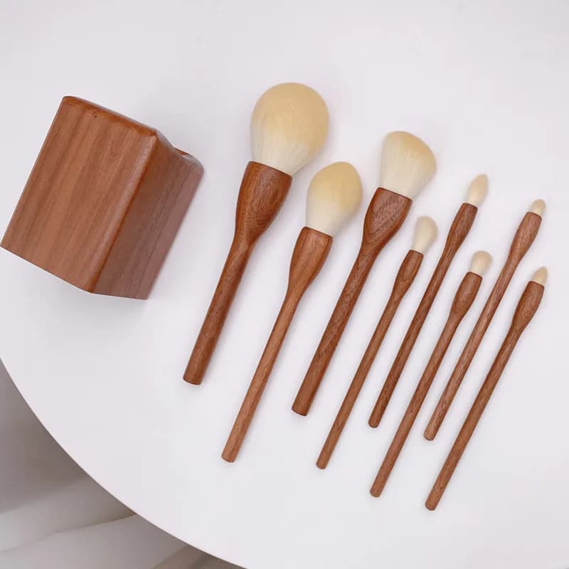 6/8/10PCS Black Walnut Handle Makeup Brushes Blush Powder Background Sculpture Umbrella Slips Mixture Cosmetic Brush