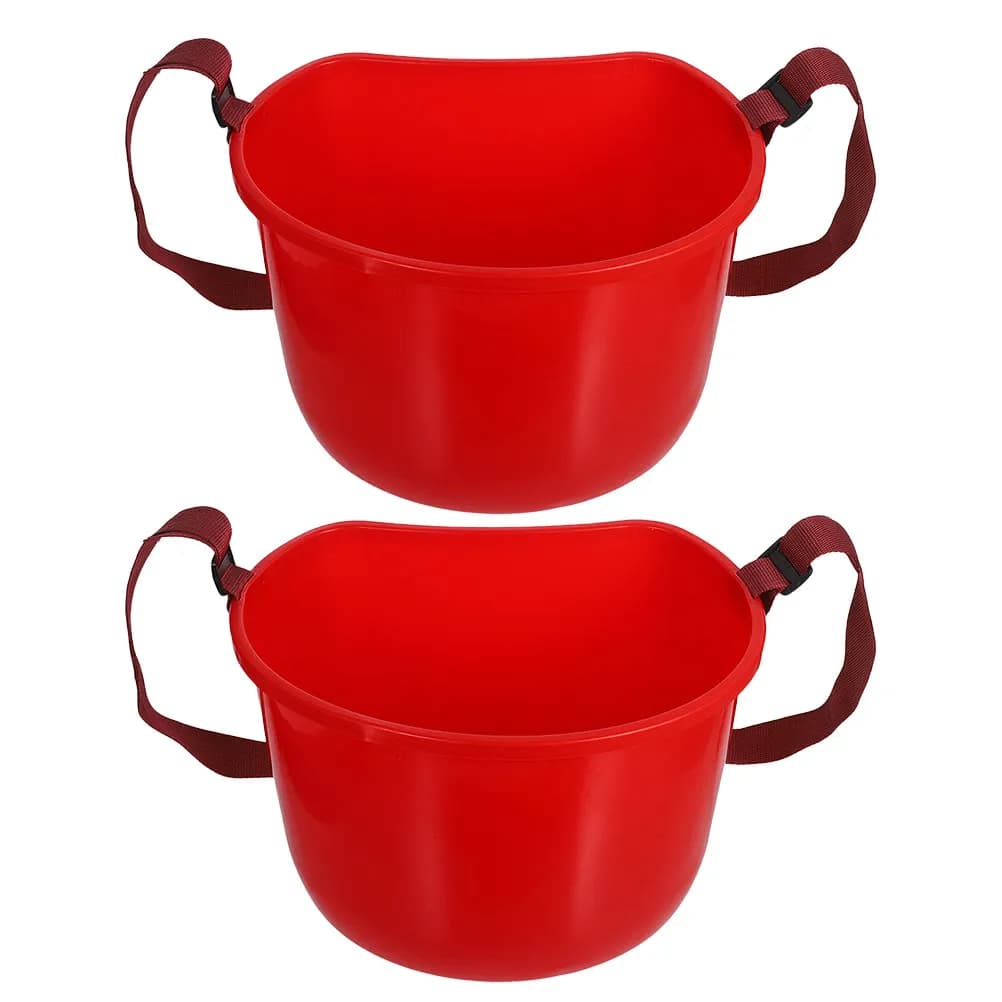 2pcs Portable Fertilizer Bucket 35.8X29X21.8Cm Plastic Harvest Backpack For Fruit Vegetable Seed Collection Farm Garden Storage