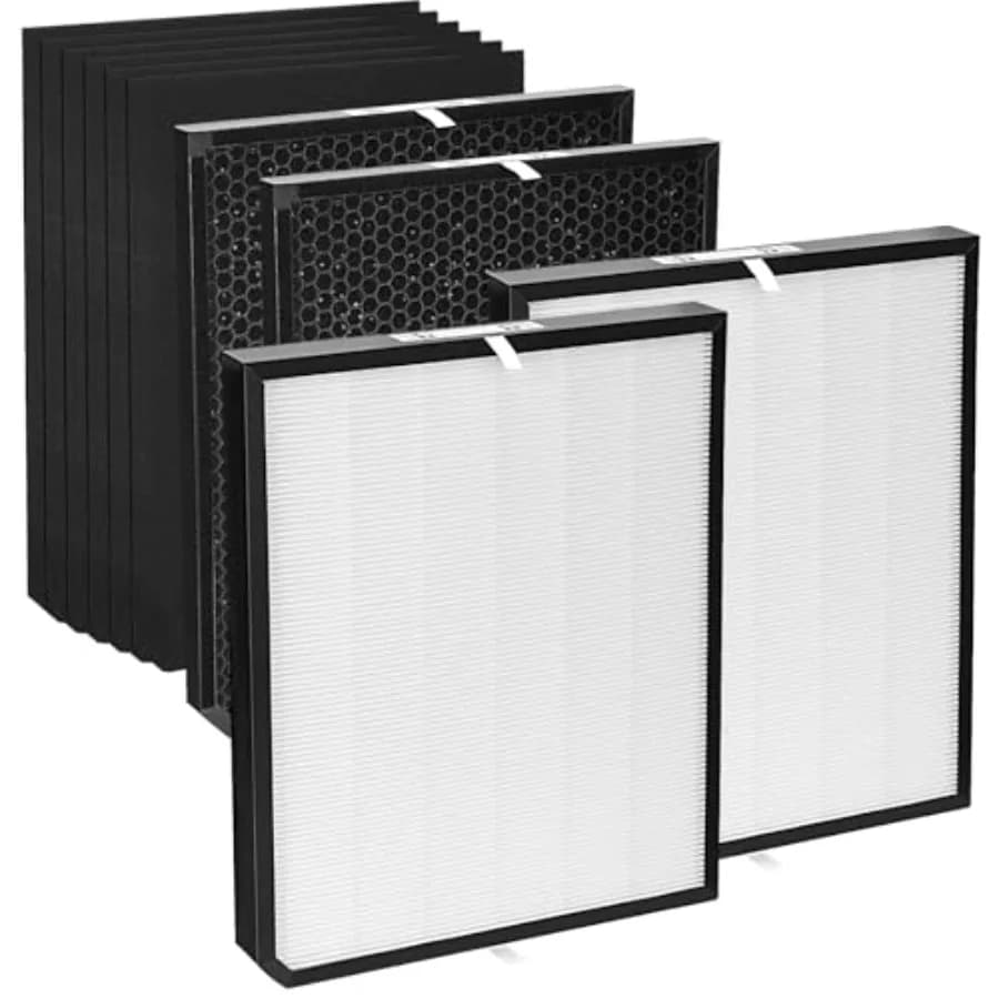 Filtri di ricambio per purificatore d'aria AD3500/AD3500i: 2 HEPA, 2 a carbone attivo, 6 prefiltri bianchi, ad alta efficienza, antiodore.