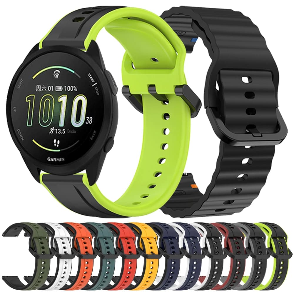 20mm 22mm Bracciale sportivo per Garmin Forerunner 165 265 570 Cinturino per Garmin Venu Sq 2 3 Vivoactive 6 5 4 Sostituisci cinturini in silicone