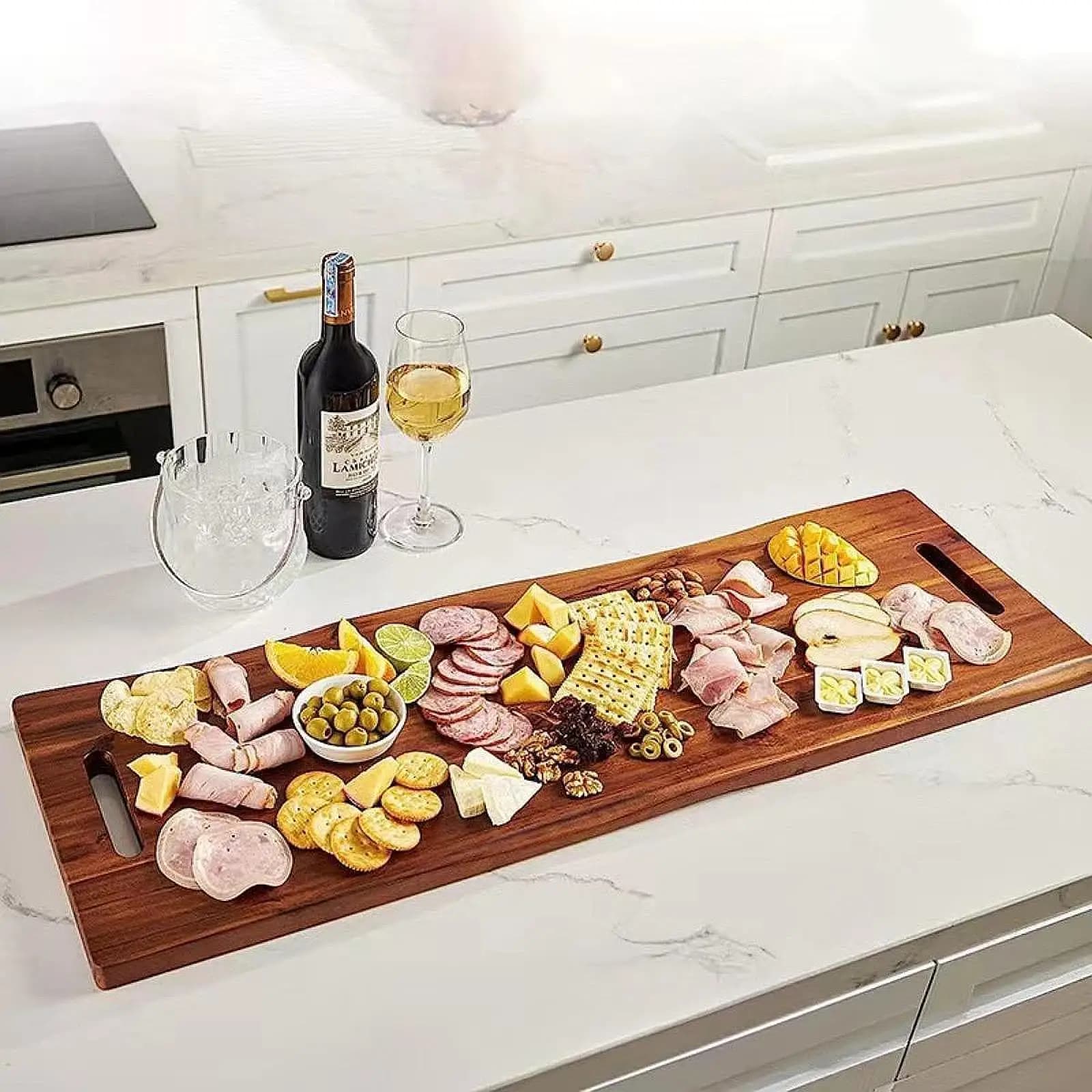 Large 36 inch sausage cutter, wooden kitchen dish for kitchen fruit display, camping table for living room