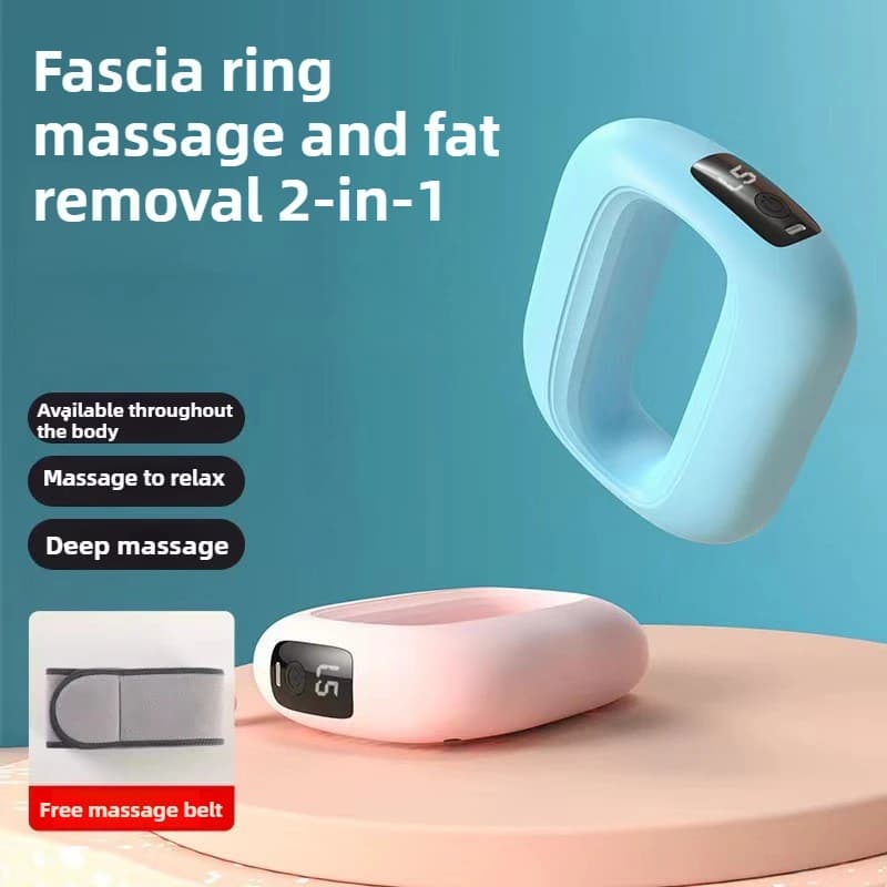 Fascia Gun Fat Shaking Machine 2-in-1 Multi-function Massage Fascia Ring Lazy Belly Belt Home Fitness Fat Burning Shaping