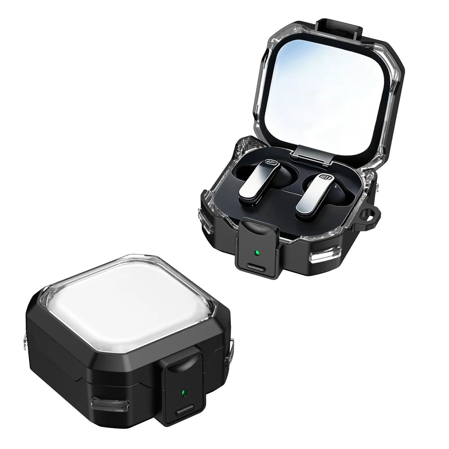 Custodia XDcase Rugged Armor Clear View per auricolari Samsung Galaxy Buds4 / 4 Pro, protezione per auricolari wireless