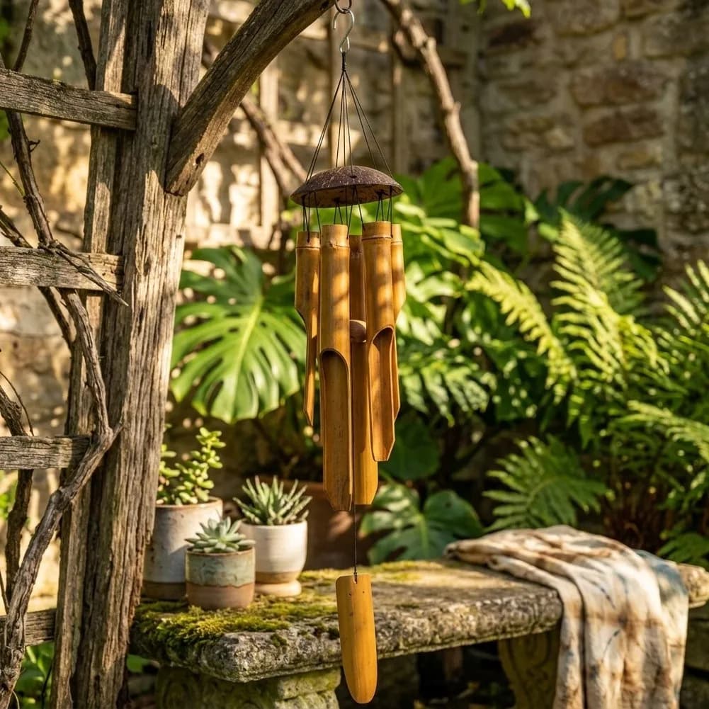 Handmade Wind Chime Soothing Natural Sound Bell Decorative Hanging Ornament For Home Garden Patio Balcony Backyard
