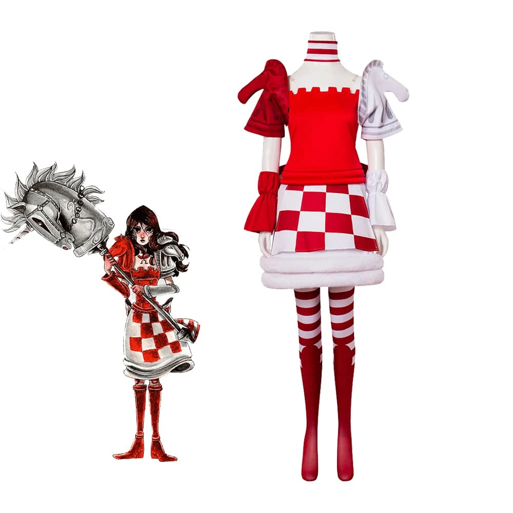 Gioco Alice Cosplay Madness Returns Costume Alice Liddell Costume ispirato agli scacchi Checkmate Dress Halloween Party Lolita Outfit