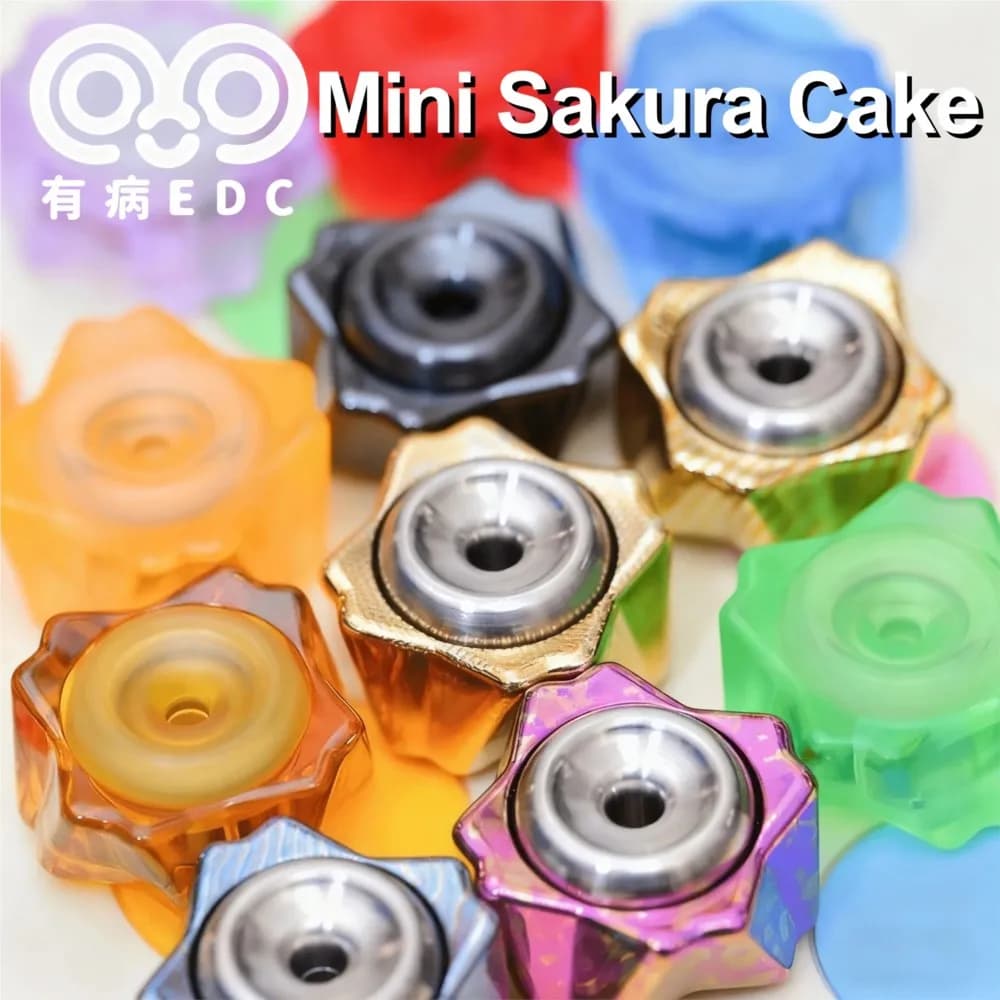 YOUBING EDC Mini Sakura Cake Fidget Spinner Push Feeling Multi-lama Fidget Spinner Gadget per alleviare l'ansia Design originale
