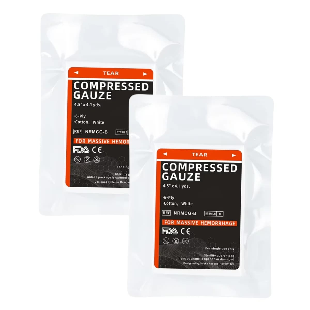 Benda in garza compressa sterile pieghevole a Z per kit di pronto soccorso tattico, kit di emergenza, cura delle ustioni, immobilizzazione delle fratture, medicazione