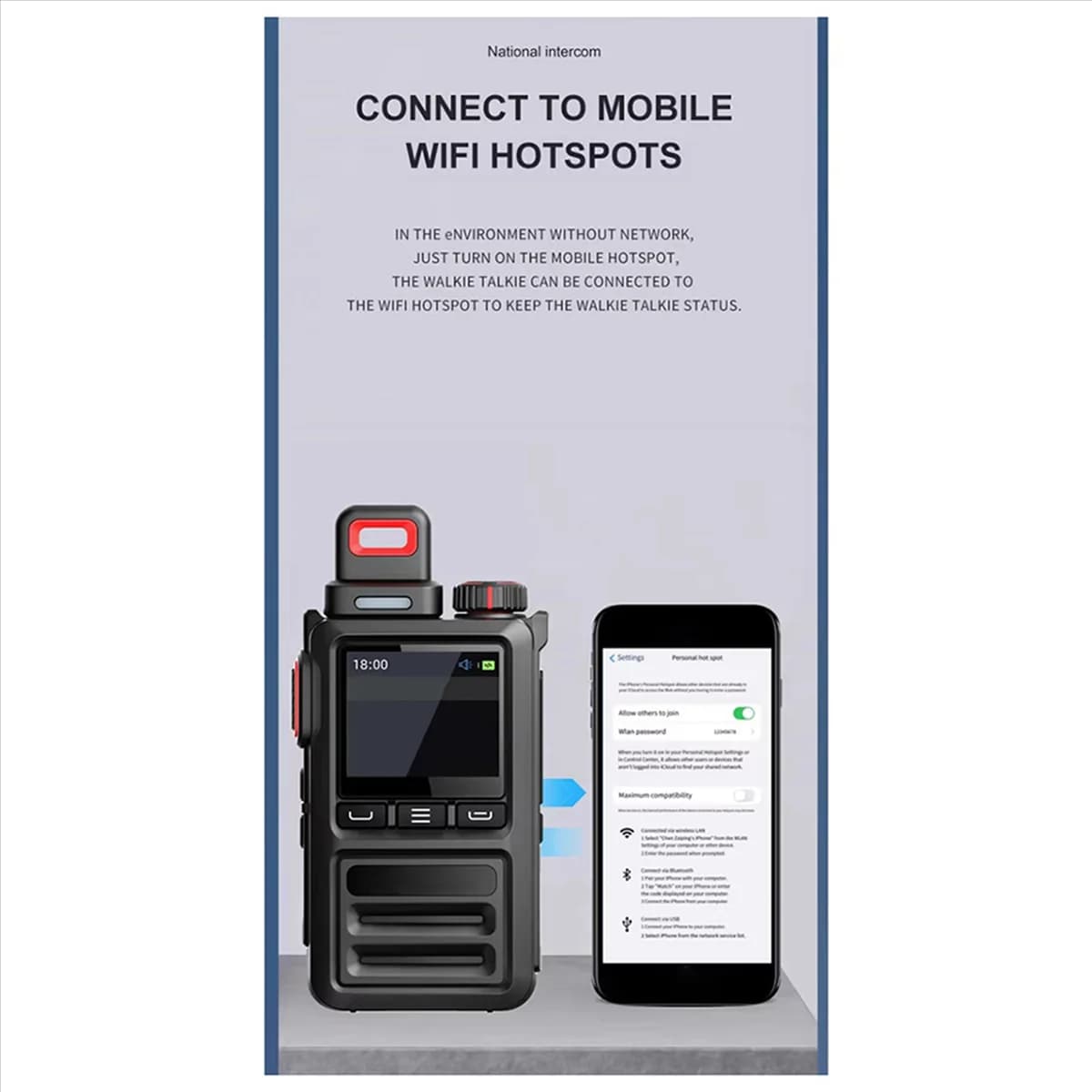 Nuovo Walkie Talkie 4G Rete Completa Bluetooth Esterno Globale WIFI Walkie Talkie Impermeabile per Android LTE 2G 3G 4G