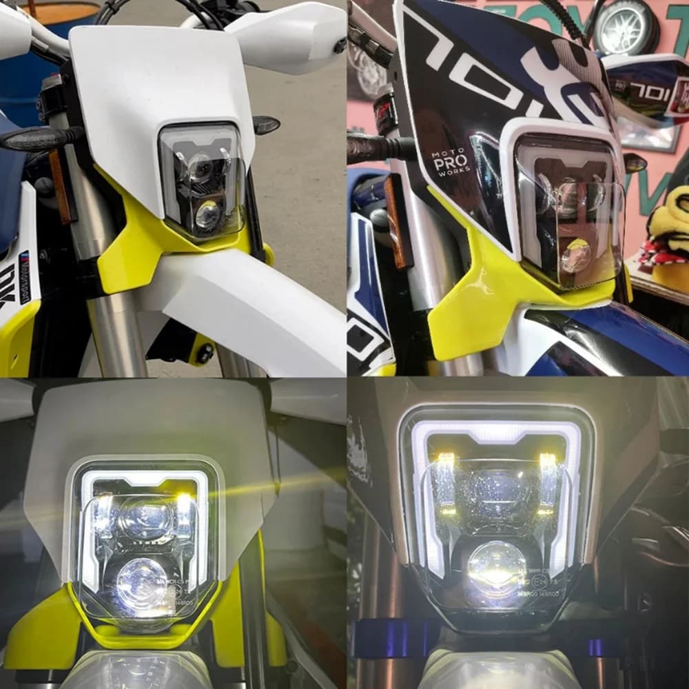 Faro moto Enduro per Husqvarna 701 Led Supermoto TE TC FE FC Cafe Racer Accessori Dirt Bike Motocross Parti modificate