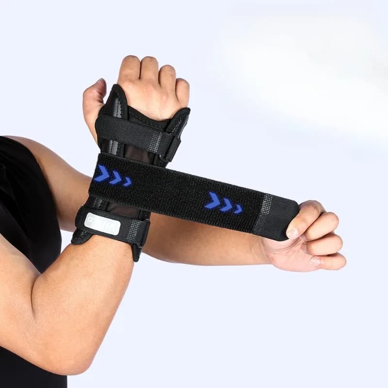 Supporto per Polso in Alluminio - Fascia Compressiva Traspirante in Rete per Sollievo da Distorsioni Sportive e Tendinite