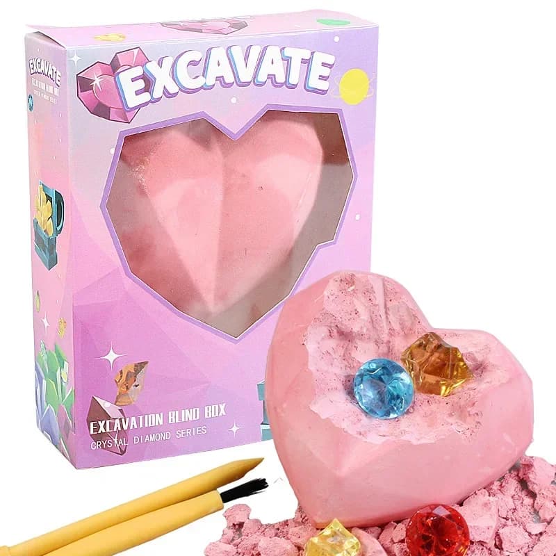 Giocattolo Fai-da-Te per Scavo Archeologico con Gemme a Forma di Sirena, Puzzle Artigianale per Bambini, Scatola Misteriosa per Scavare Tesori in Gesso