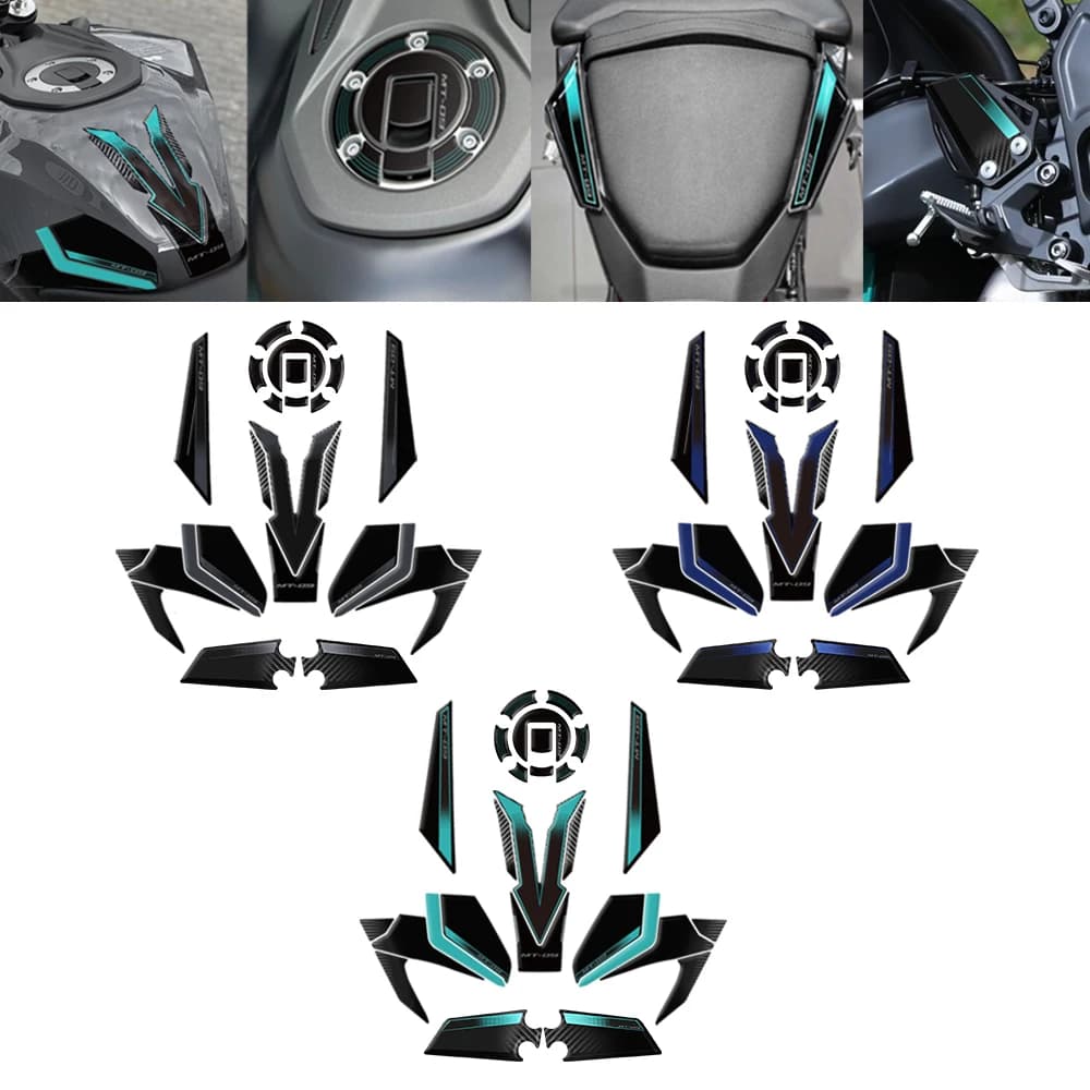 Accessori moto Protezione gel 3D Serbatoio laterale Ginocchio Sistema di protezione adesivo carenatura completa Kit di protezione per MT 09 MT-09 2024