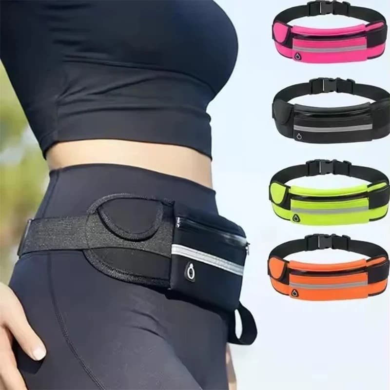 Marsupio Impermeabile da Corsa con Portaborraccia, Marsupio Sportivo in Neoprene per Jogging, Escursionismo