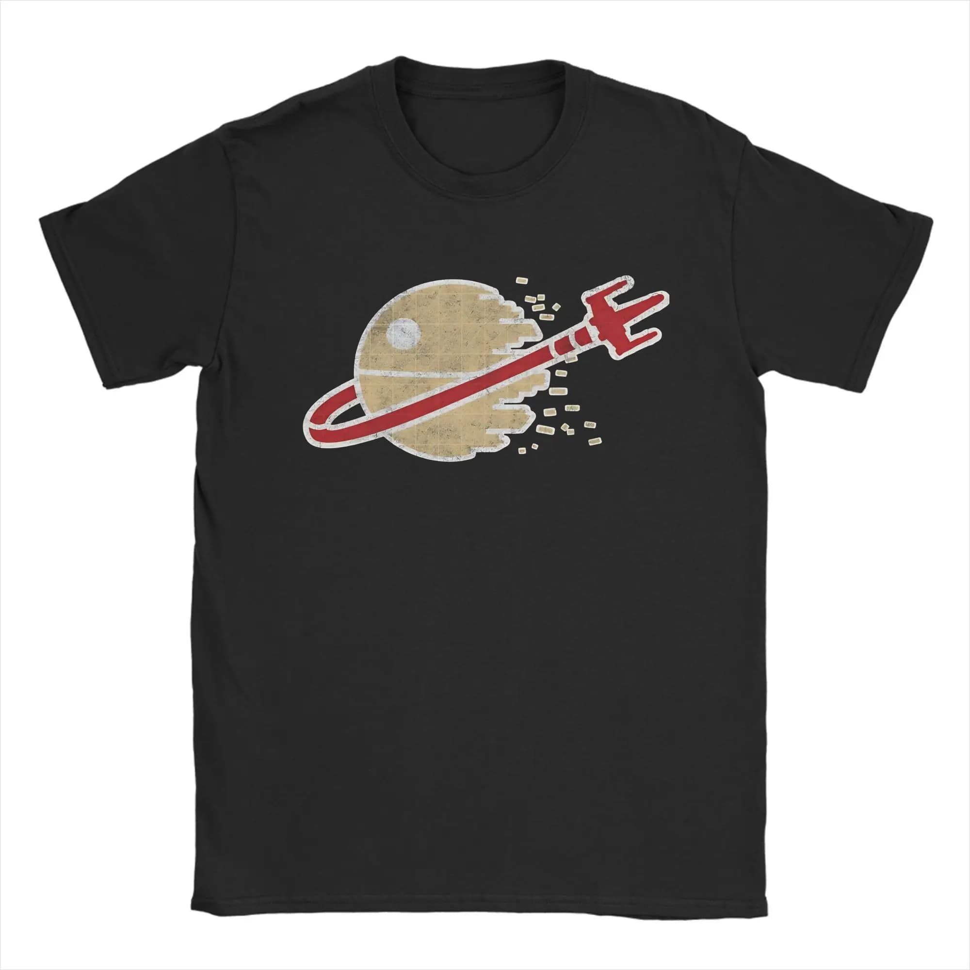 T-shirt classica con scena spaziale per uomo e donna, casual, 100% cotone, girocollo, manica corta, abbigliamento estivo