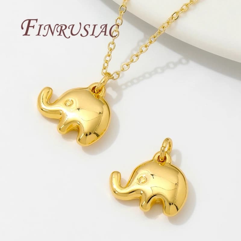Ciondoli a forma di elefante in ottone placcato oro 18 carati per orecchini Accessori Pendenti con ciondoli alla moda per collane che realizzano risultati fai-da-te