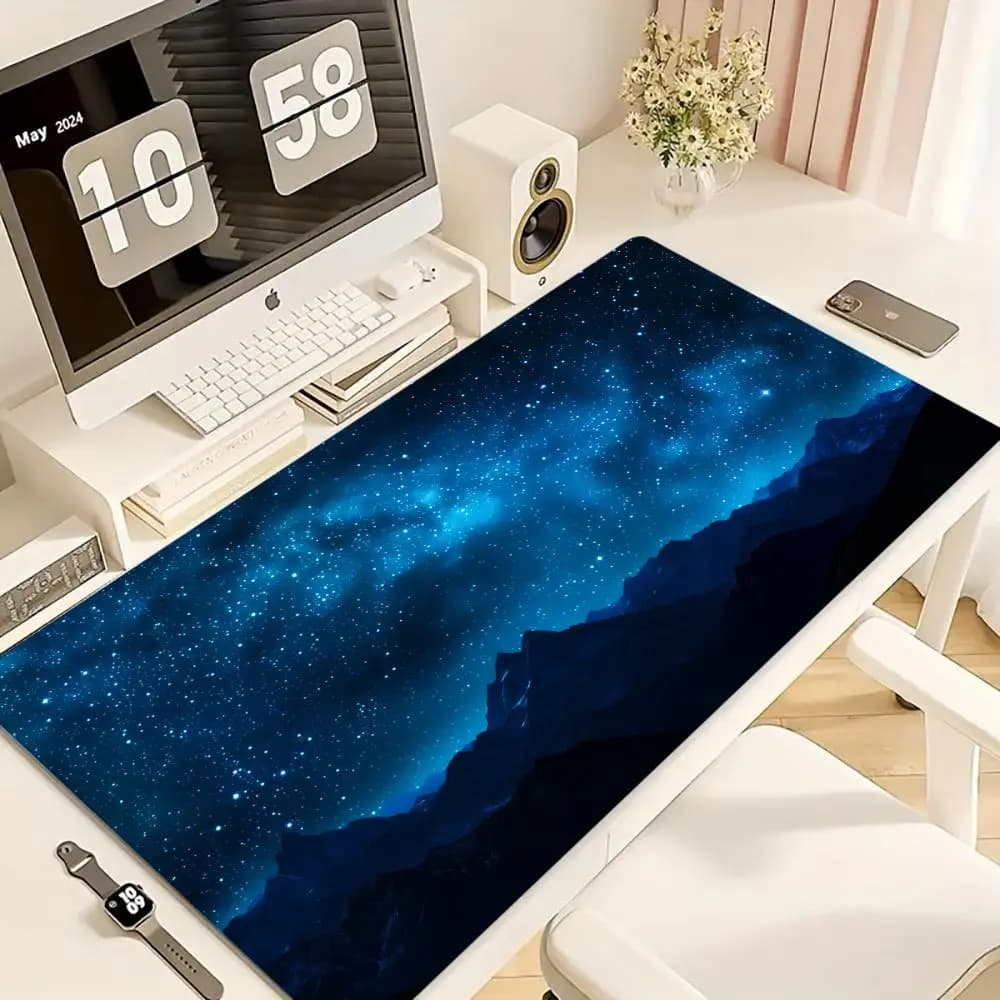 Mountain Starscape Mouse Pad XL Accessori per computer Tappetini da gioco per ufficio Tappetini da scrivania in gomma antiscivolo Tappetini per tastiera da gioco Tappetini per mouse