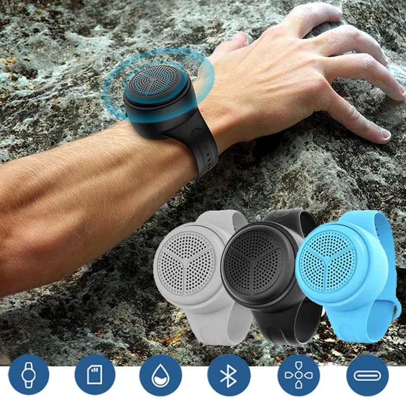 Mini altoparlante Bluetooth tascabile esterno IPX6 impermeabile TWS carillon stereo design orologio lettore musicale supporto Bluetooth selfie