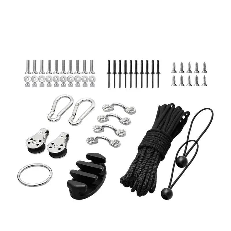 Kit carrello di ancoraggio per kayak Sistema di ancoraggio per kayak Canoe Barca Hardware per kayak Occhi Viti per dadi Accessori per kayak per kayak