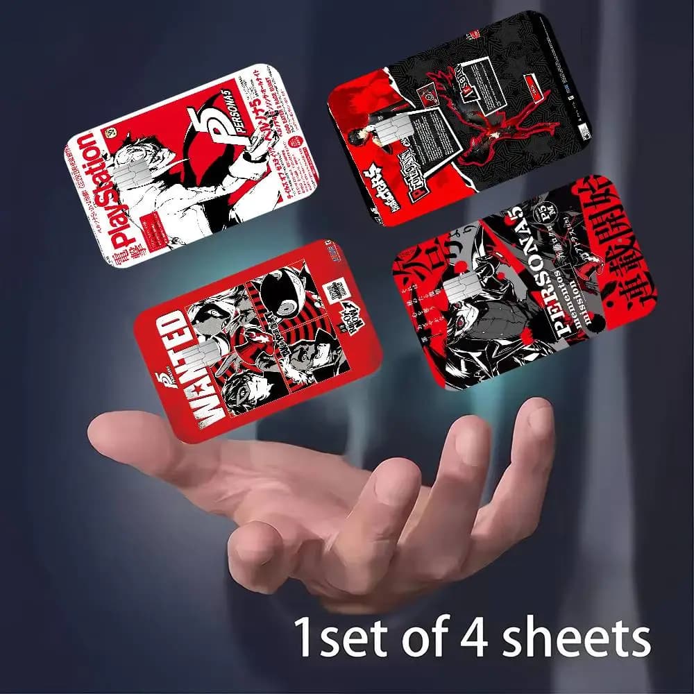 Adesivo per Carta di Credito/Debito DIY Hot Video Game P-Persona 5, Adesivo Decorativo per Feste, Impermeabile, Piccolo Adesivo Skin per Carta con Chip
