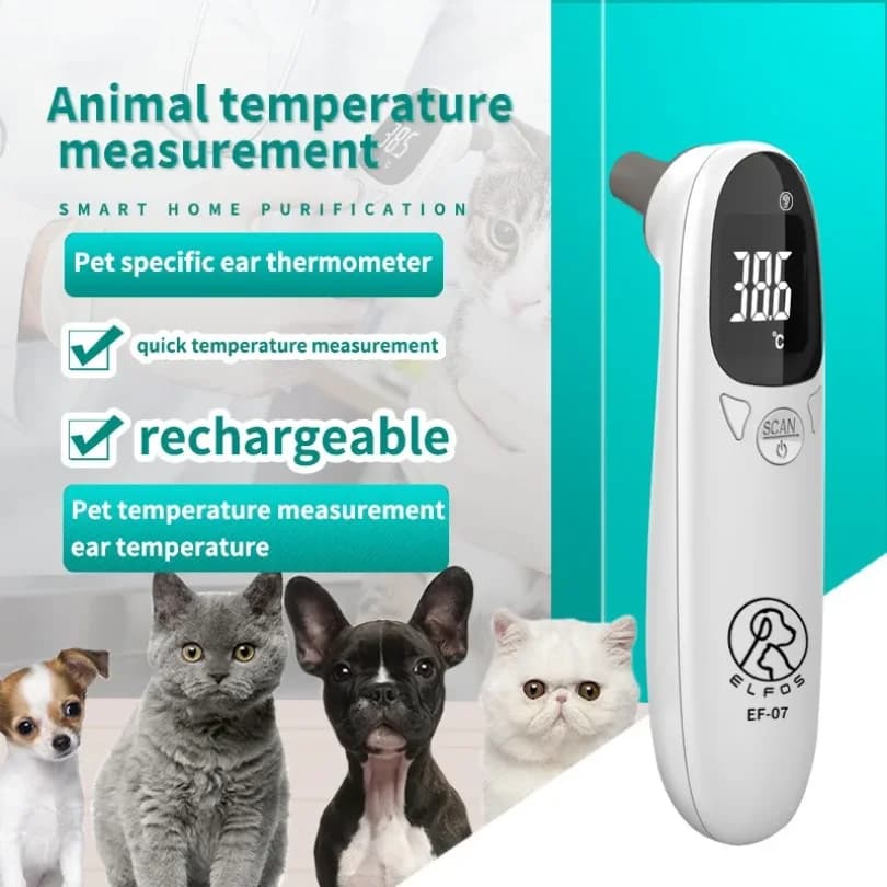 Termometro a Infrarossi per Cani e Gatti, Termometro Elettronico Medico per Animali, Misurazione Senza Contatto, Attrezzatura Veterinaria Domestica Rapida