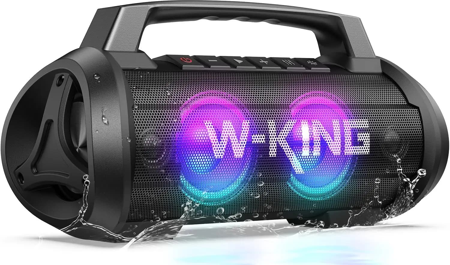 120W Max Bluetooth Speaker, the most powerful, waterproof IPX6 for outdoors with deep bass, 42 hours playback, LED lights