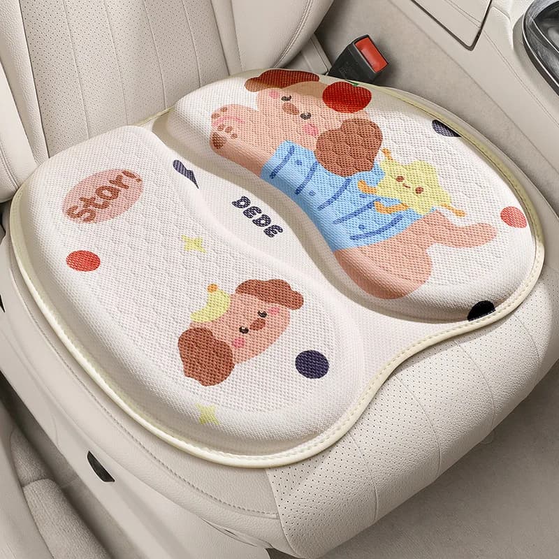 All Seasons Car Seat Cushion Summer Cool Breathable Honeycomb Gel Driver's Seat Ventilation Cute Design Office Chair Pad