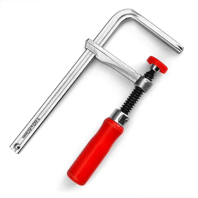 Allsome Guide rail clamps with wooden handle 120-300 mm with screw-action arm for MFT table for woodworking and cutting rail