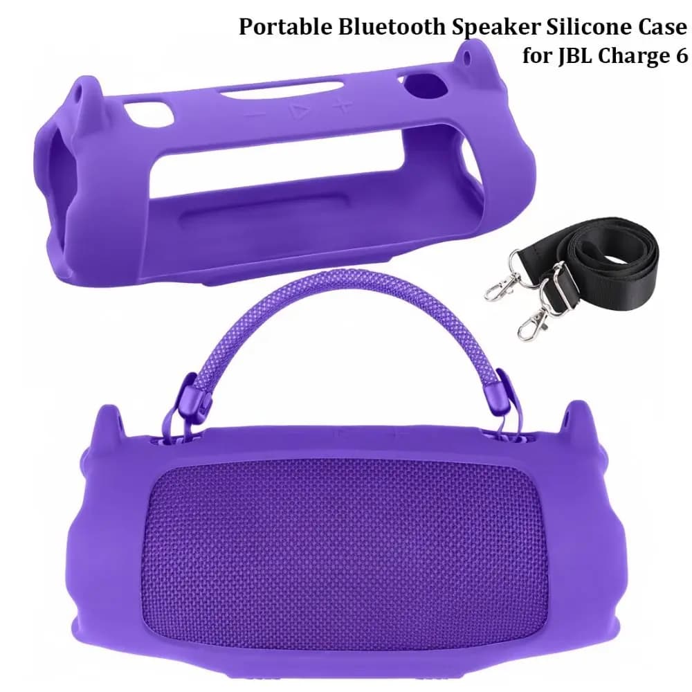 Custodia in silicone per altoparlante Bluetooth con tracolla, antiurto, protettiva, morbida e antispruzzo per JBL Charge 6