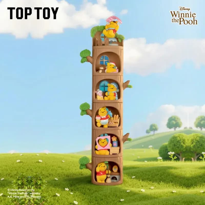 TOPTOY Disney Winnie The Pooh HUNDRED ACRE Wood Tree House Series Blind Box Guess Bag Giocattoli Bambola Carina Anime Figure da Collezione