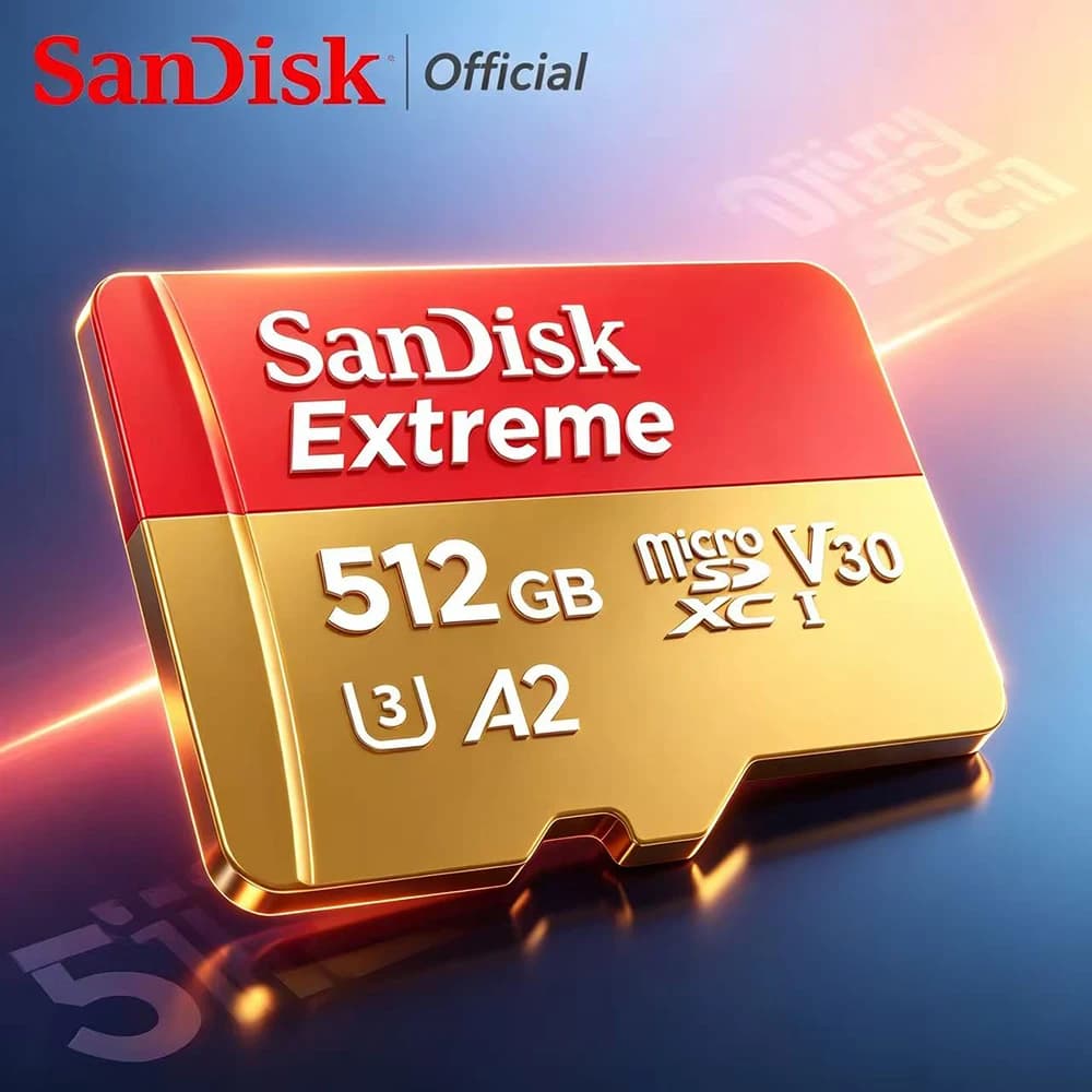 Scheda di memoria Sandisk Extreme Micro SD U3 4K V30 A2 Classe 10 UHS-1 da 64GB 128GB 256GB 512GB 1TB 190m/s microSD/TF per telefono e fotocamera
