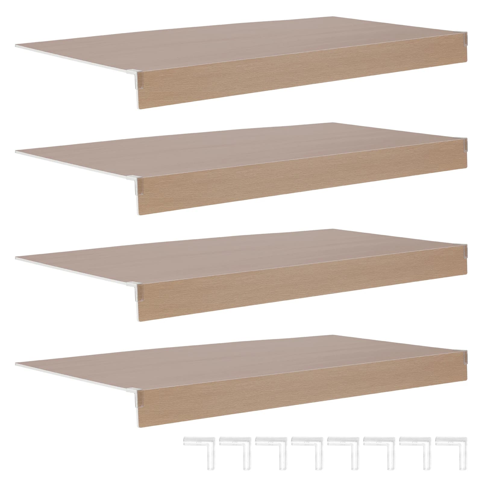 4 removable shelves covers, 0.32 inch thick PVC shelving covers, easy to clean and install, for kitchen shelving, pantry, bathroom, office
