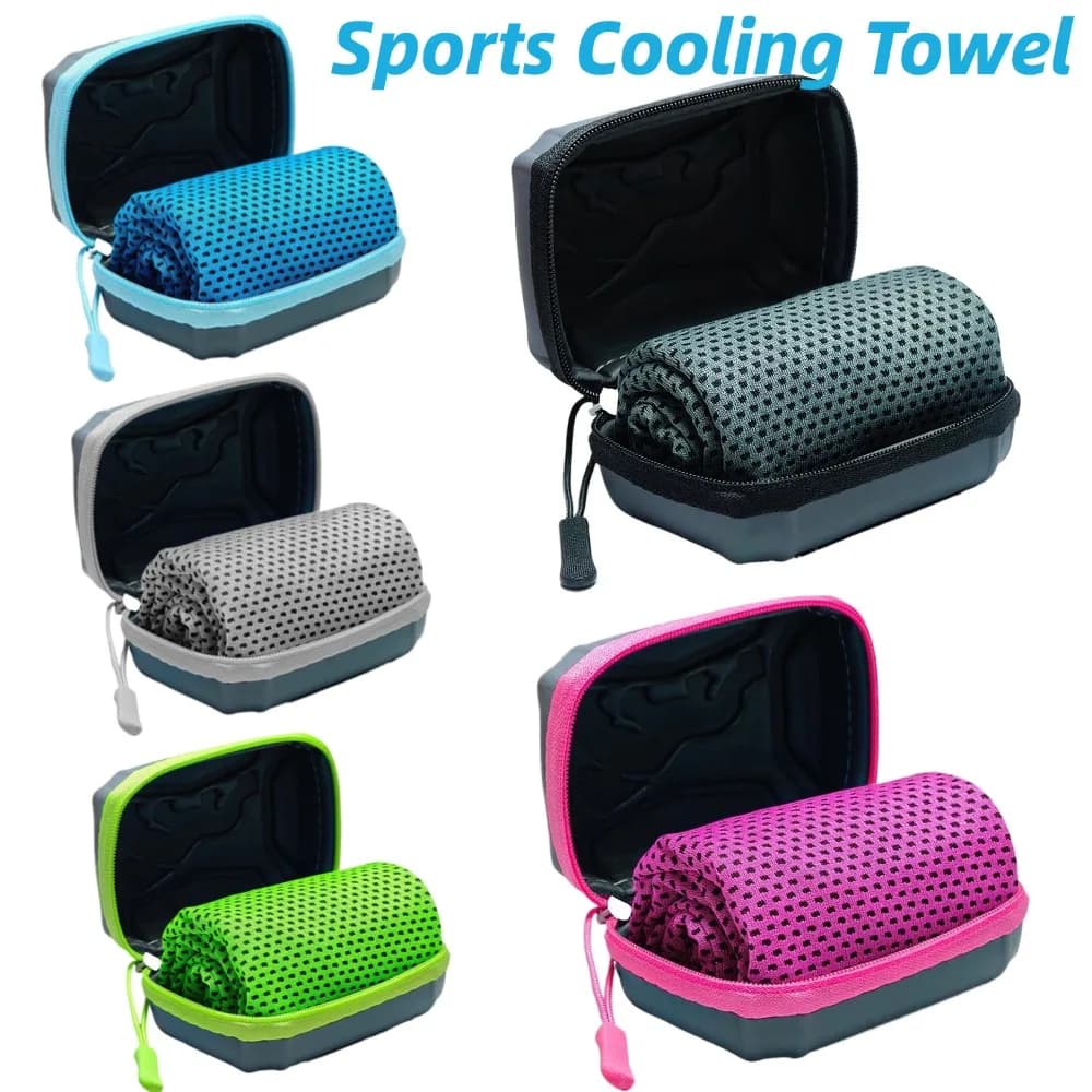 1Pcs Sports Cooling Towel with Storage Box Quick Dry Instant Cooling Fitness Towel Swimming Pool Camping Towel Cooling scarf