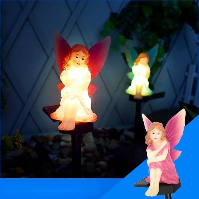 Sensore solare impermeabile per esterni Giardino Paesaggio Luce Fata dei fiori Luce decorativa per spina di terra per prato a LED a risparmio energetico