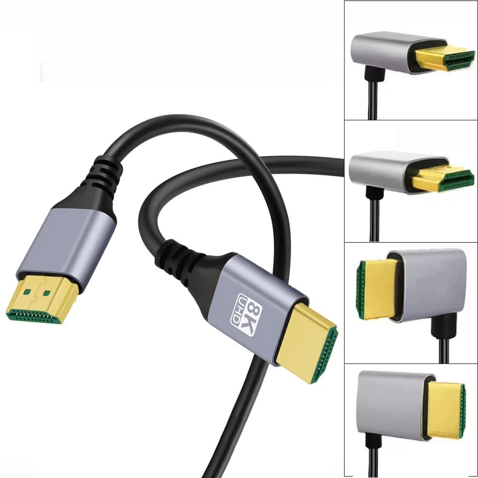 Ultra Thin HDMI-compatible Cables Slim & Flexible Soft 8K 4K UHD Cord Support 4K@120Hz 8K@60Hz 48Gbps for Roku HDTV/PS5/PC/DVD