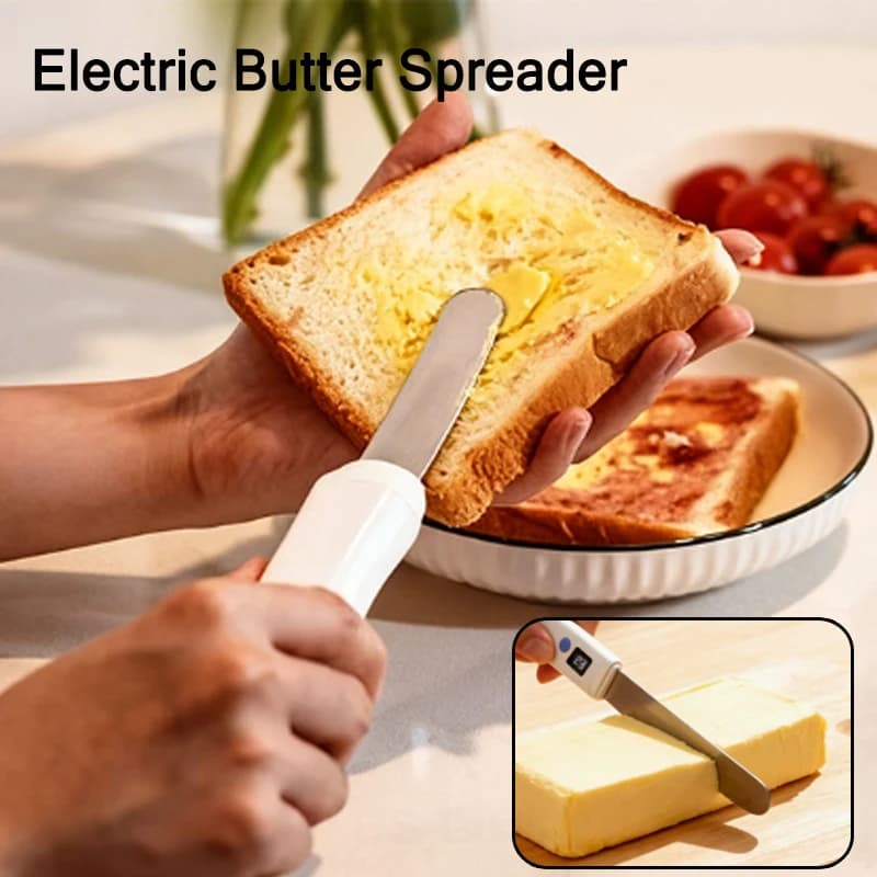 Coltello Elettrico Riscaldato per Burro in Acciaio Inossidabile, Spalmatore di Formaggio, Spatola per Burro, Affettatrice Ricaricabile, Utensile da Cucina per Burro e Formaggio