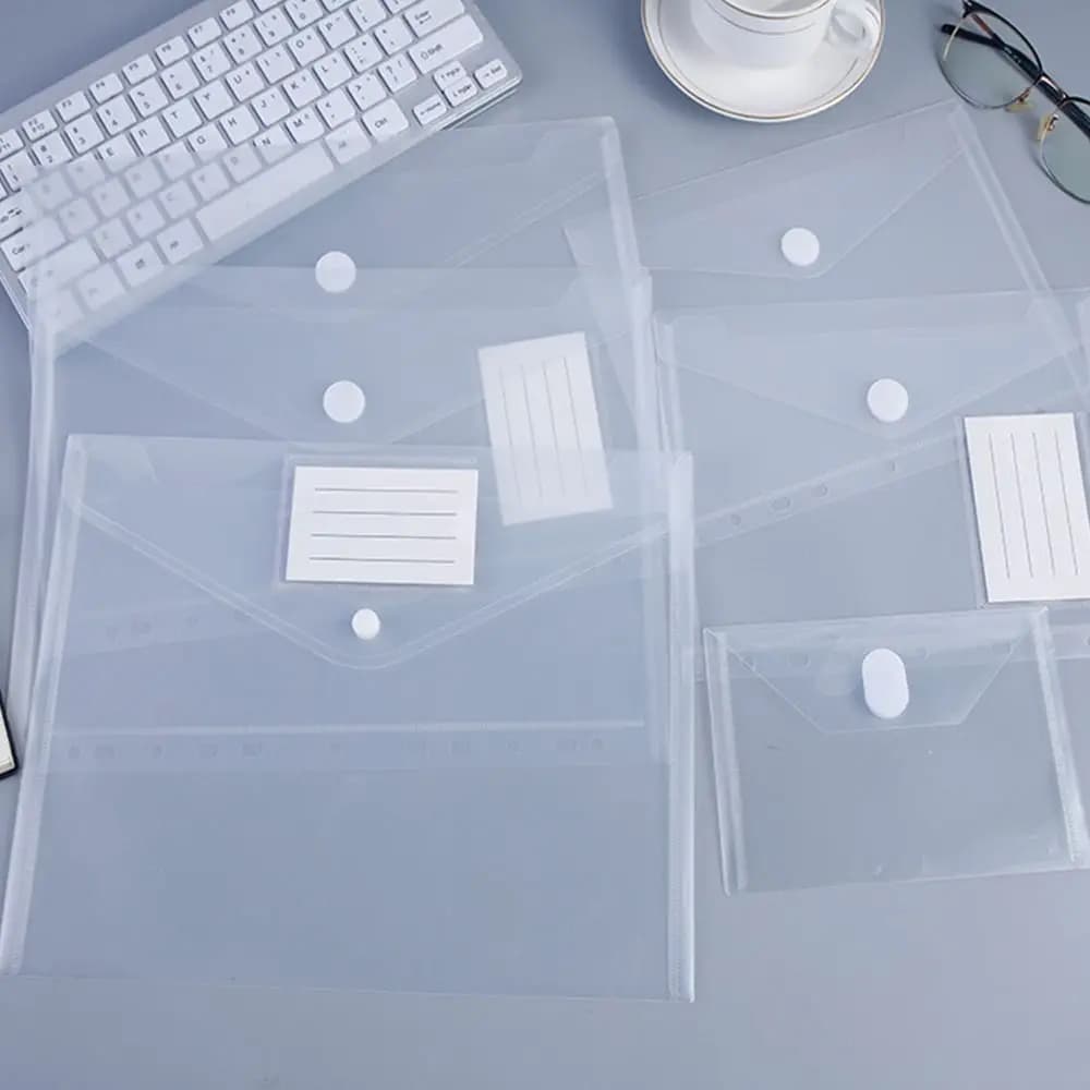 Cartella di File A4/A5/A7/A8 di alta qualità cartella di documenti impermeabile trasparente borsa di cancelleria in plastica ufficio scolastico