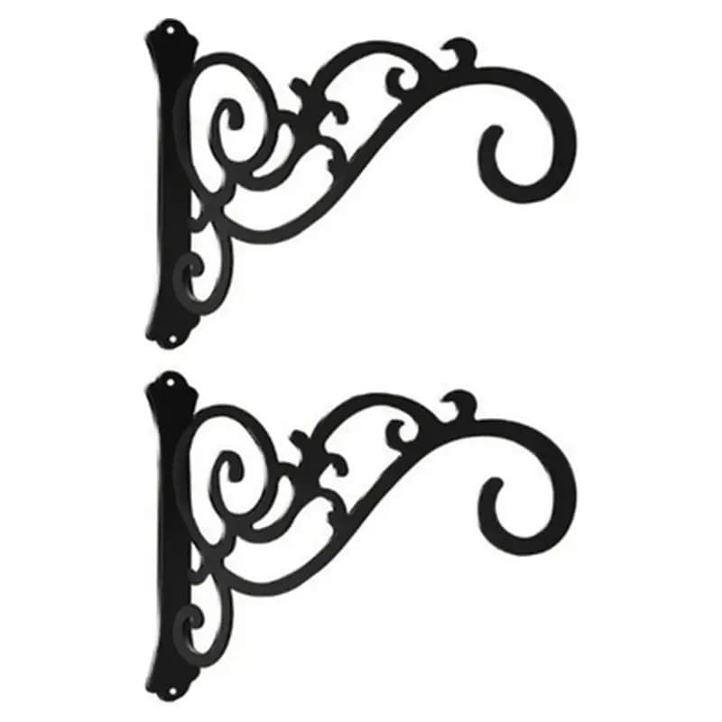AB41-2Pcs Hanging Hooks Wall-Mounted Hooks Wall-Mounted Brackets Hanging Basket Racks Flower Pot Racks