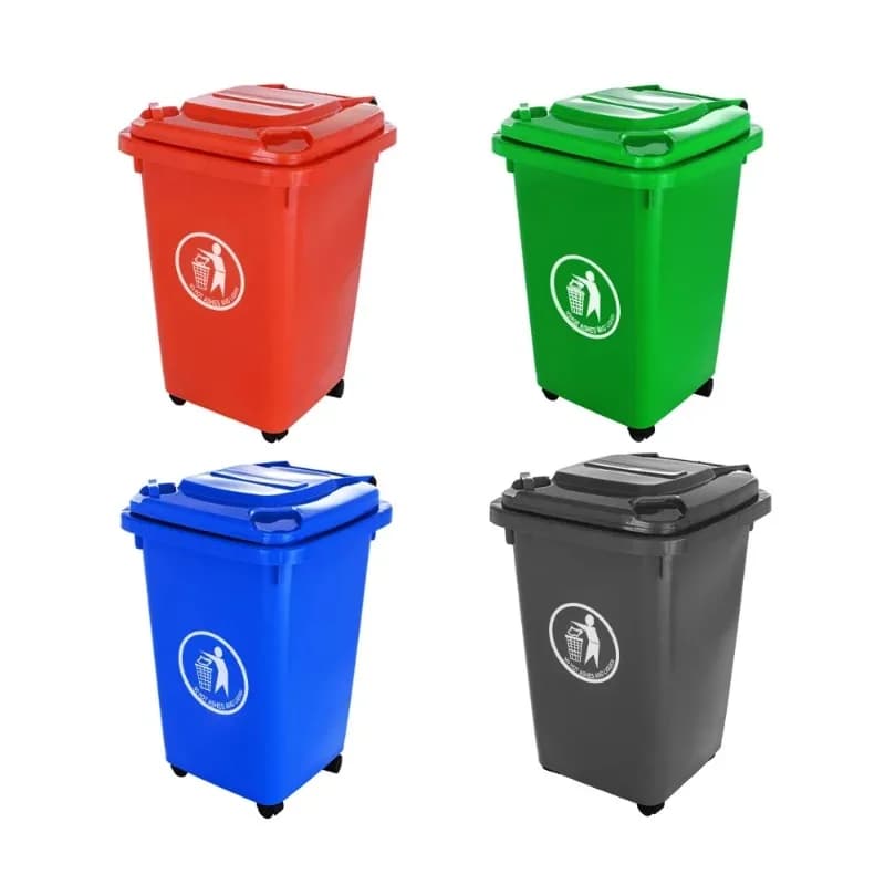 Cestino per rifiuti in plastica da 60 litri economico, bidone per la raccolta differenziata