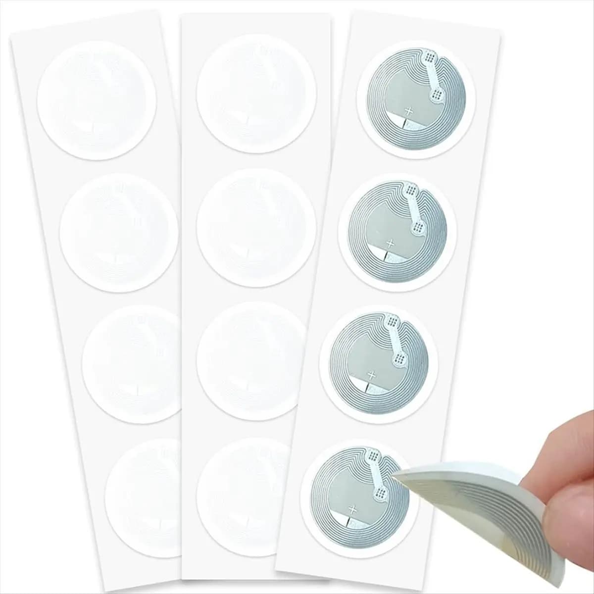 ABZT 50 pezzi Tag NFC, Carte NFC, Adesivi NFC Ntag215, Carte NFC a Forma di Moneta per TagMo, Telefoni Cellulari e Dispositivi Abilitati NFC
